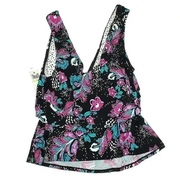 Anne Cole | That’s A Wrap Signature Floral Print Tankini Top Plus Size 18 NWT - Picture 3 of 4